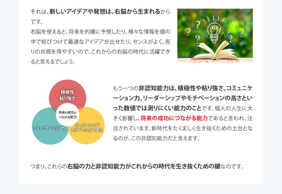 新しいアイデアや発想は、右脳から生まれる