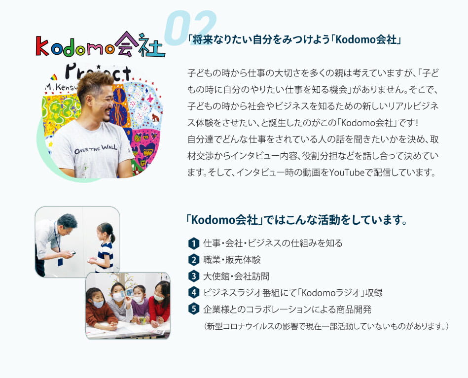 2 将来なりたい自分を見つけよう「kodomo会社」